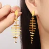 Titanium Steel Fishbone Shape Earrings sold by Charming Charlie