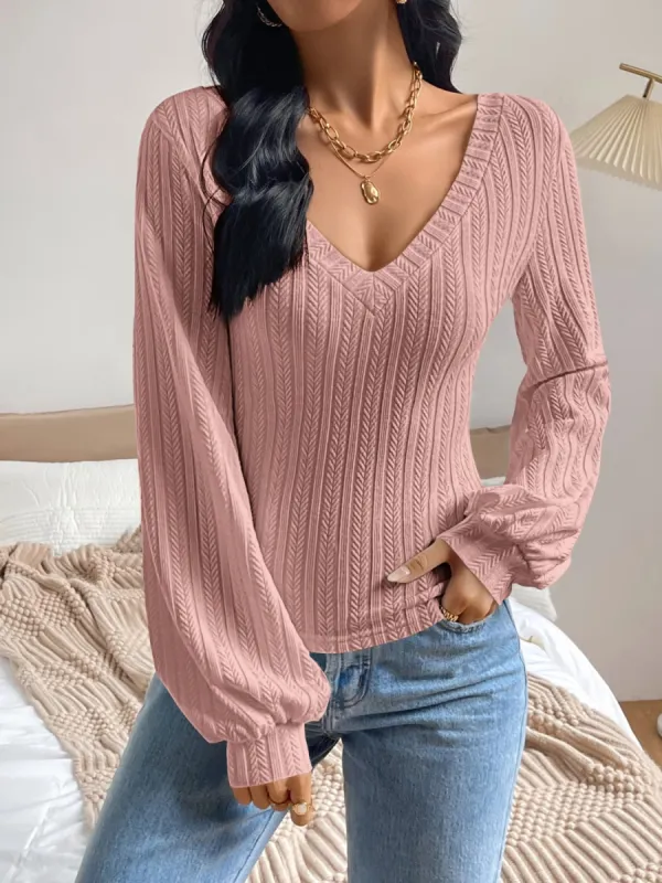 V-Neck Long Sleeve T-Shirt sold by Charming Charlie