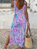 Slit Printed Wide Strap Midi Dress sold by Charming Charlie