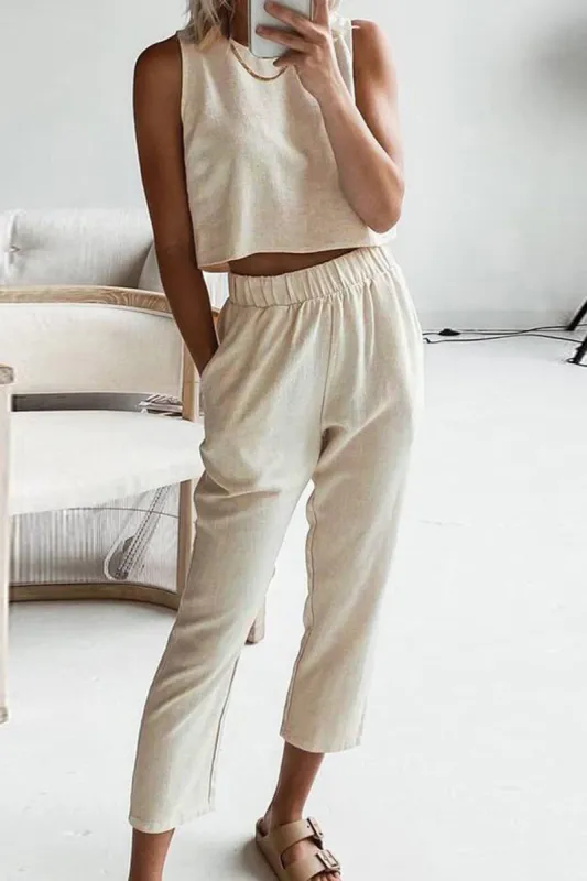 Round Neck Top and Pants Set sold by Charming Charlie