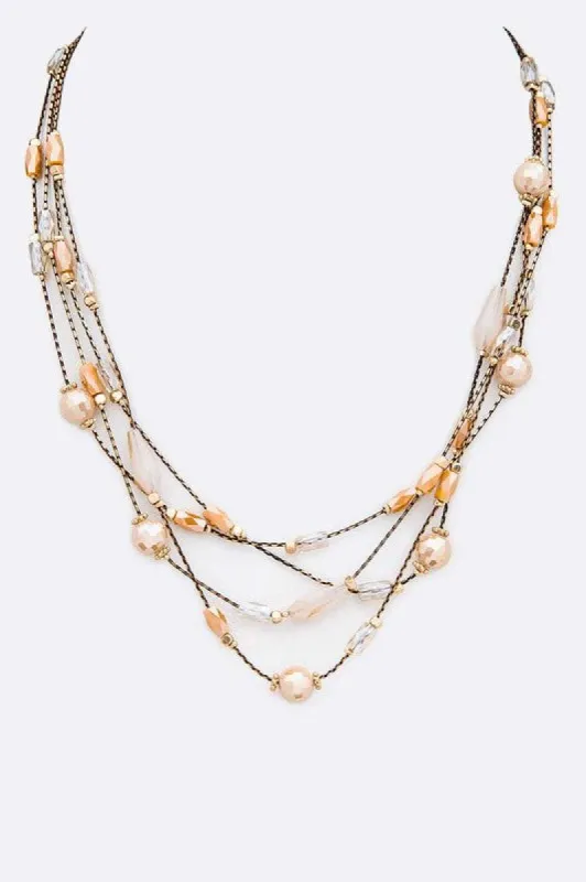 Crystal Beads Station Layered Necklace sold by Charming Charlie