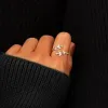 925 Sterling Silver Zircon Leaf Shape Ring sold by Charming Charlie