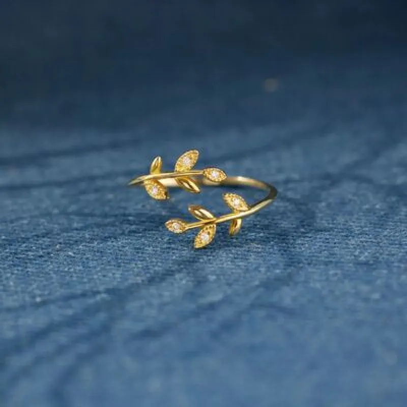 925 Sterling Silver Zircon Leaf Shape Ring sold by Charming Charlie