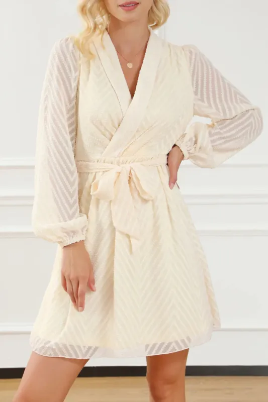 Surplice Long Sleeve Mini Dress sold by Charming Charlie