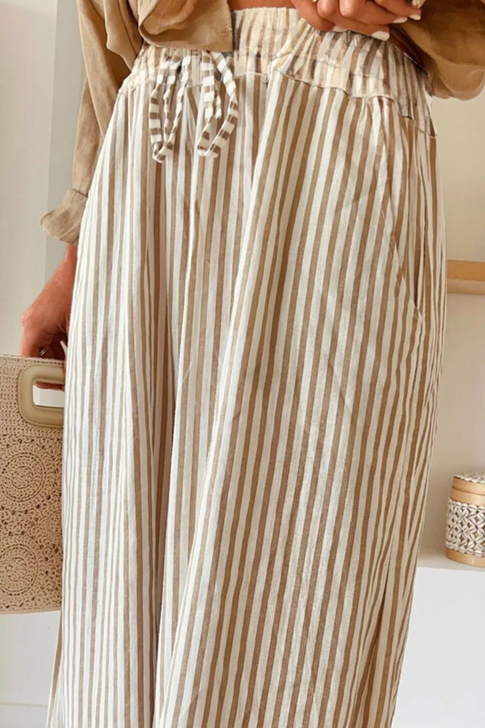 Pocketed Striped Wide Leg Pants sold by Charming Charlie product image thumbnail 3