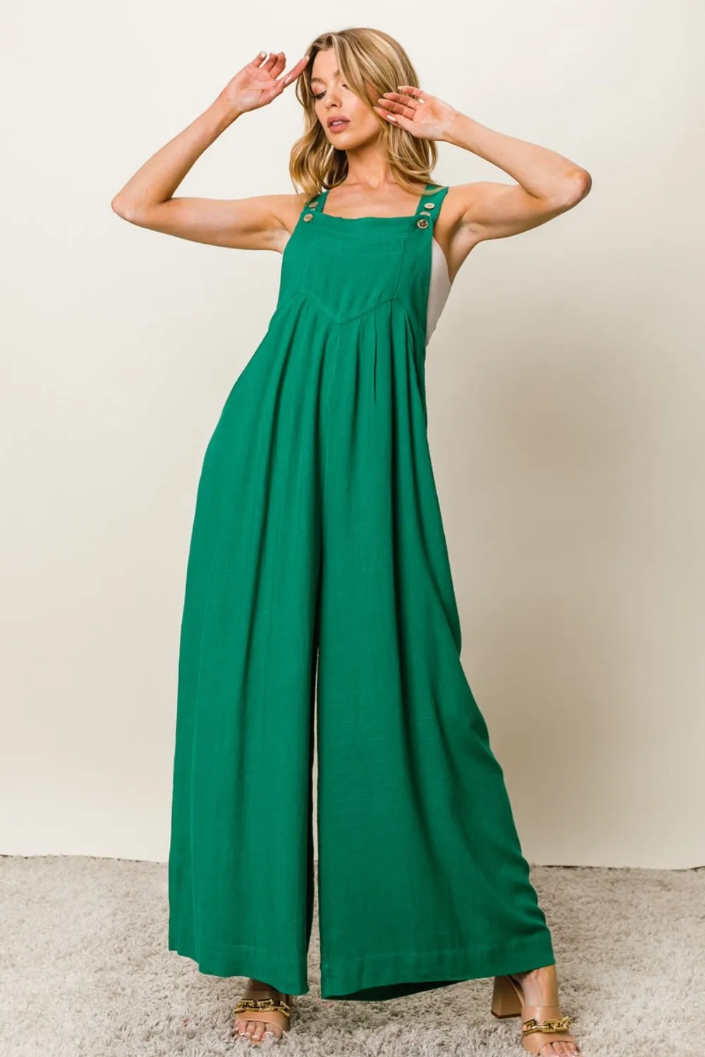 BiBi Texture Sleeveless Wide Leg Jumpsuit sold by Charming Charlie product image thumbnail 3