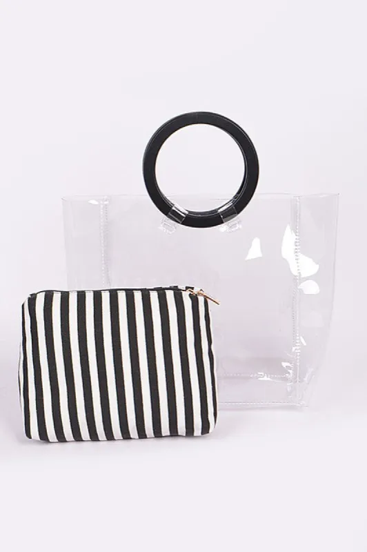 2 In 1 Clear Transparent Bag Set sold by Charming Charlie