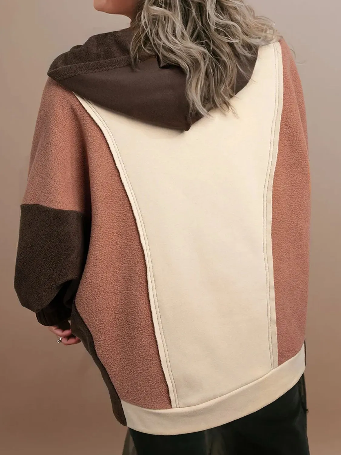 Plus Size Color Block Long Sleeve Hoodie sold by Charming Charlie product image thumbnail 2