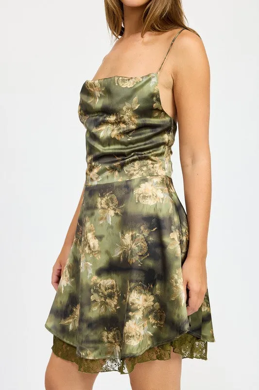 COWL NECK MINI DRESS WITH BACK TIE sold by Charming Charlie product image thumbnail 2