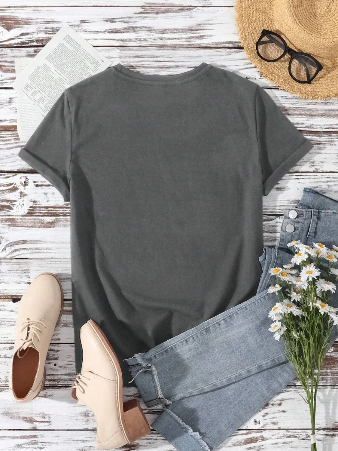 Lucky Clover Round Neck Short Sleeve T-Shirt sold by Charming Charlie product image thumbnail 3