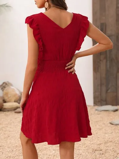 Smocked Ruffled Surplice Mini Dress sold by Charming Charlie product image thumbnail 2