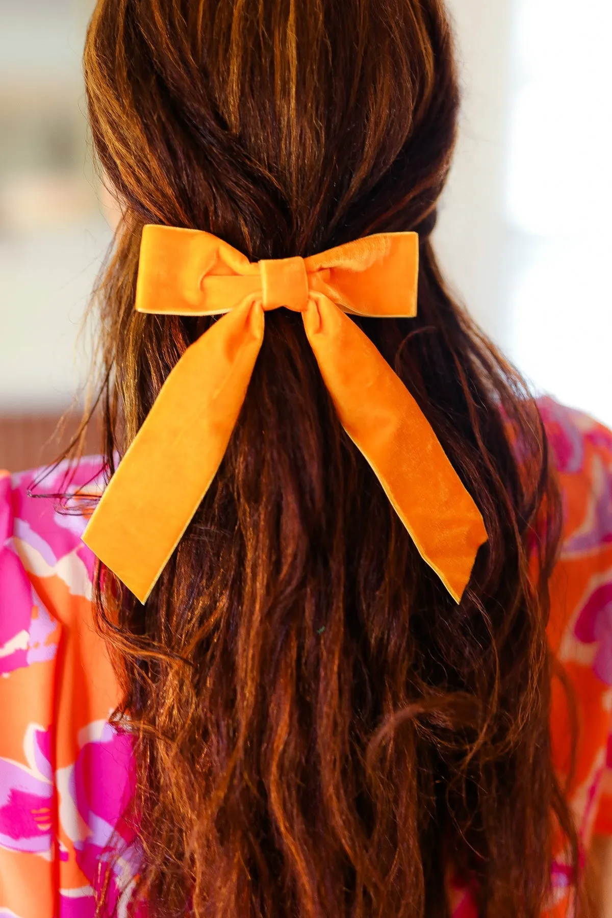 Apricot Velvet Barrette Clip Bow sold by Charming Charlie product image thumbnail 4