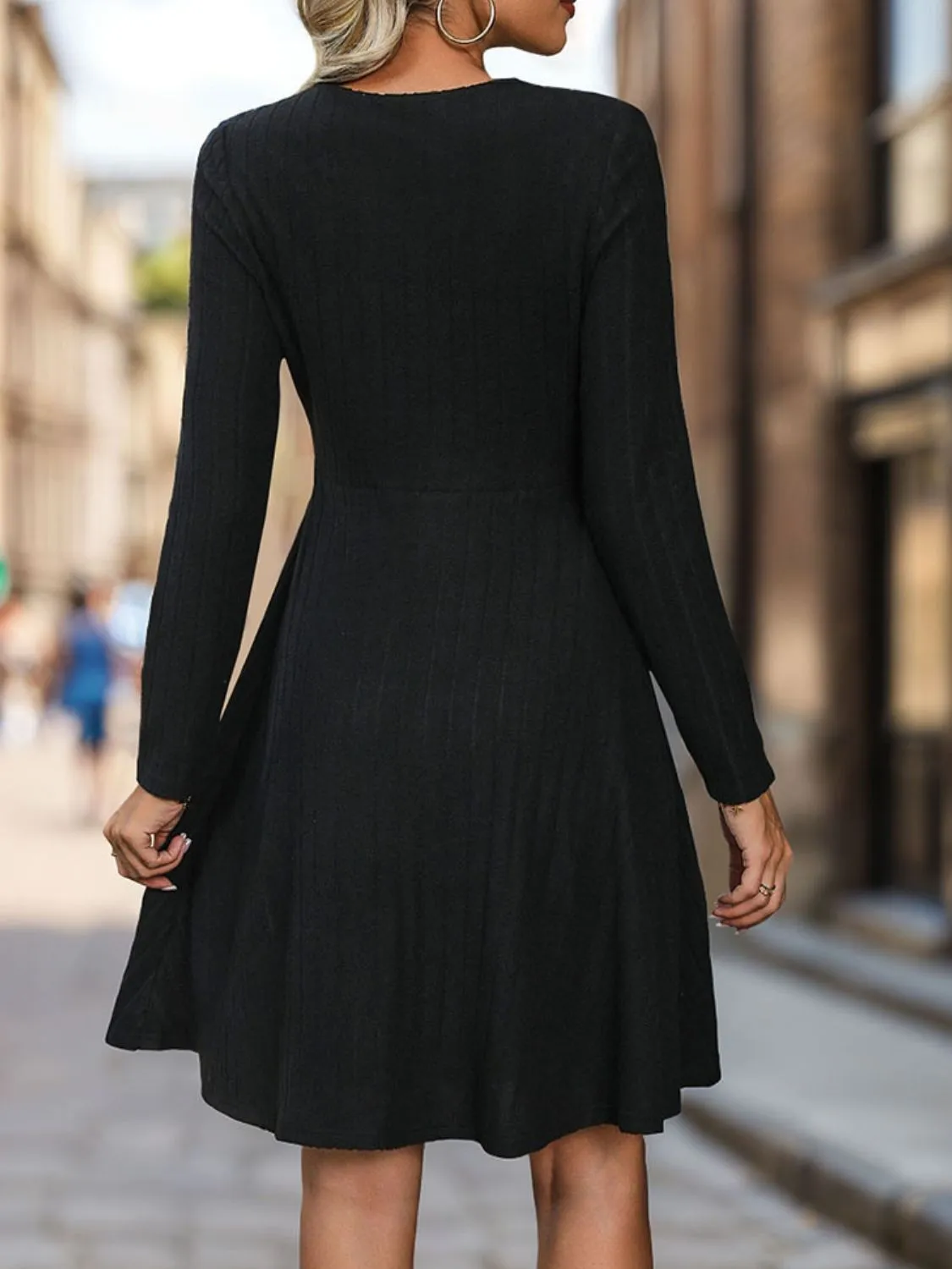 Cutout Long Sleeve Knee Length Dress sold by Charming Charlie product image thumbnail 2