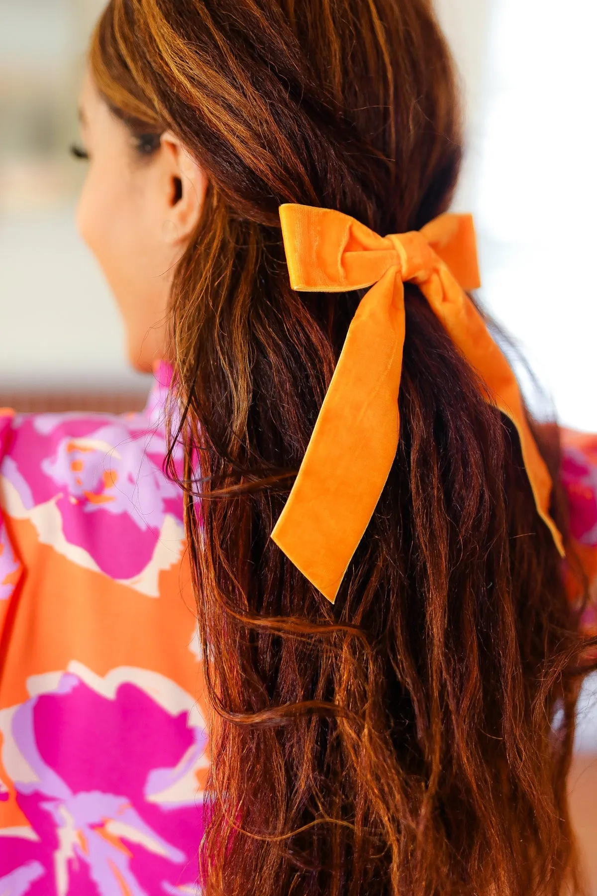 Apricot Velvet Barrette Clip Bow sold by Charming Charlie product image thumbnail 5