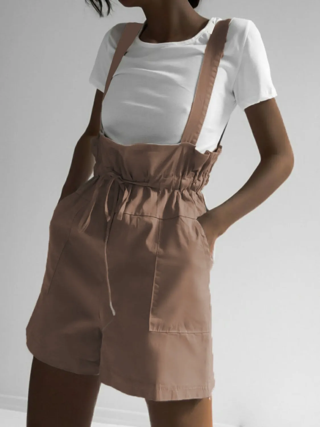 Drawstring Wide Strap Overalls with Pockets sold by Charming Charlie product image thumbnail 2