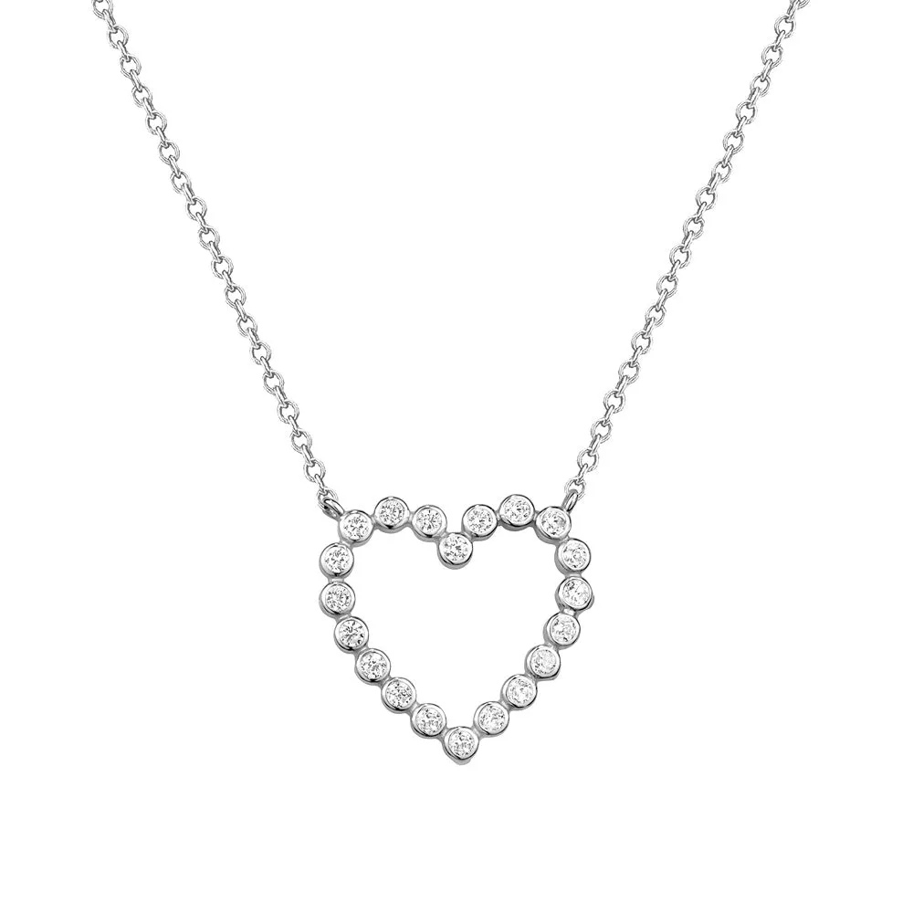 GL Creations- Sterling Silver 11mm Heart 18" Necklace sold by Charming Charlie