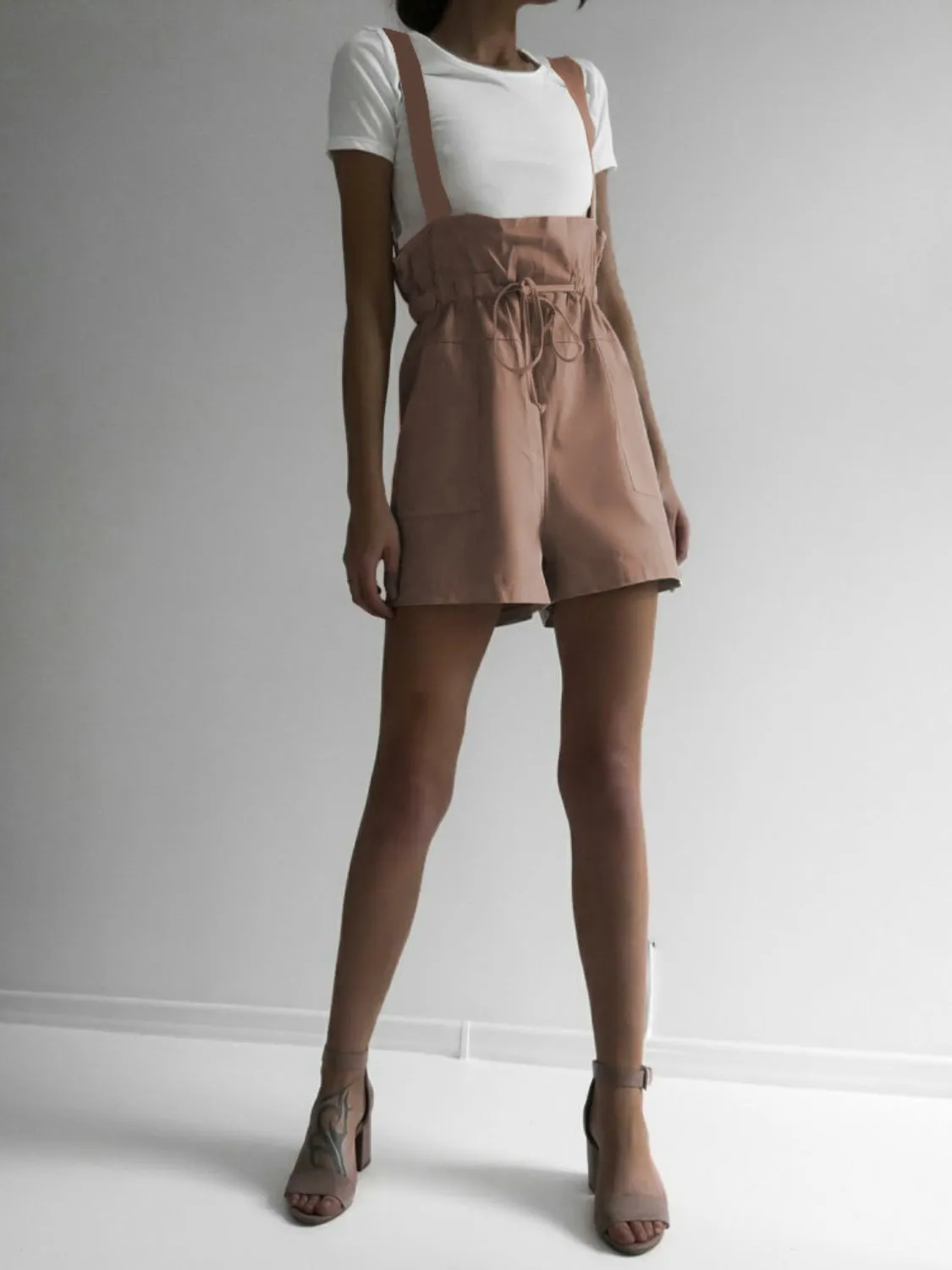 Drawstring Wide Strap Overalls with Pockets sold by Charming Charlie product image thumbnail 3