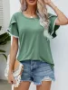 Pom-Pom Trim Flutter Sleeve Round Neck T-Shirt sold by Charming Charlie