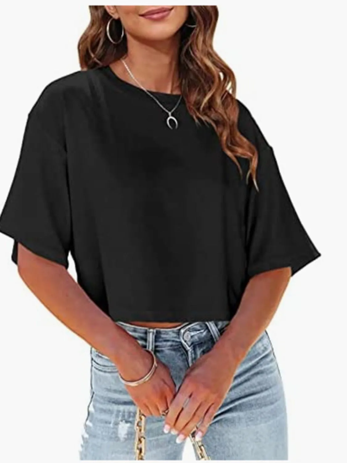 Round Neck Half Sleeve T-Shirt sold by Charming Charlie product image thumbnail 5
