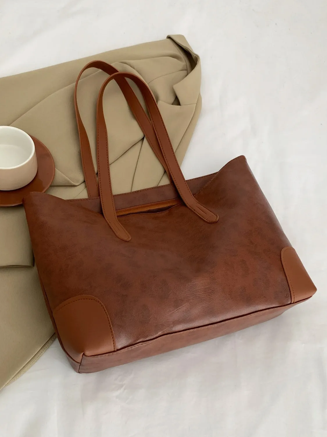 PU Leather Medium Tote Bag sold by Charming Charlie product image thumbnail 3