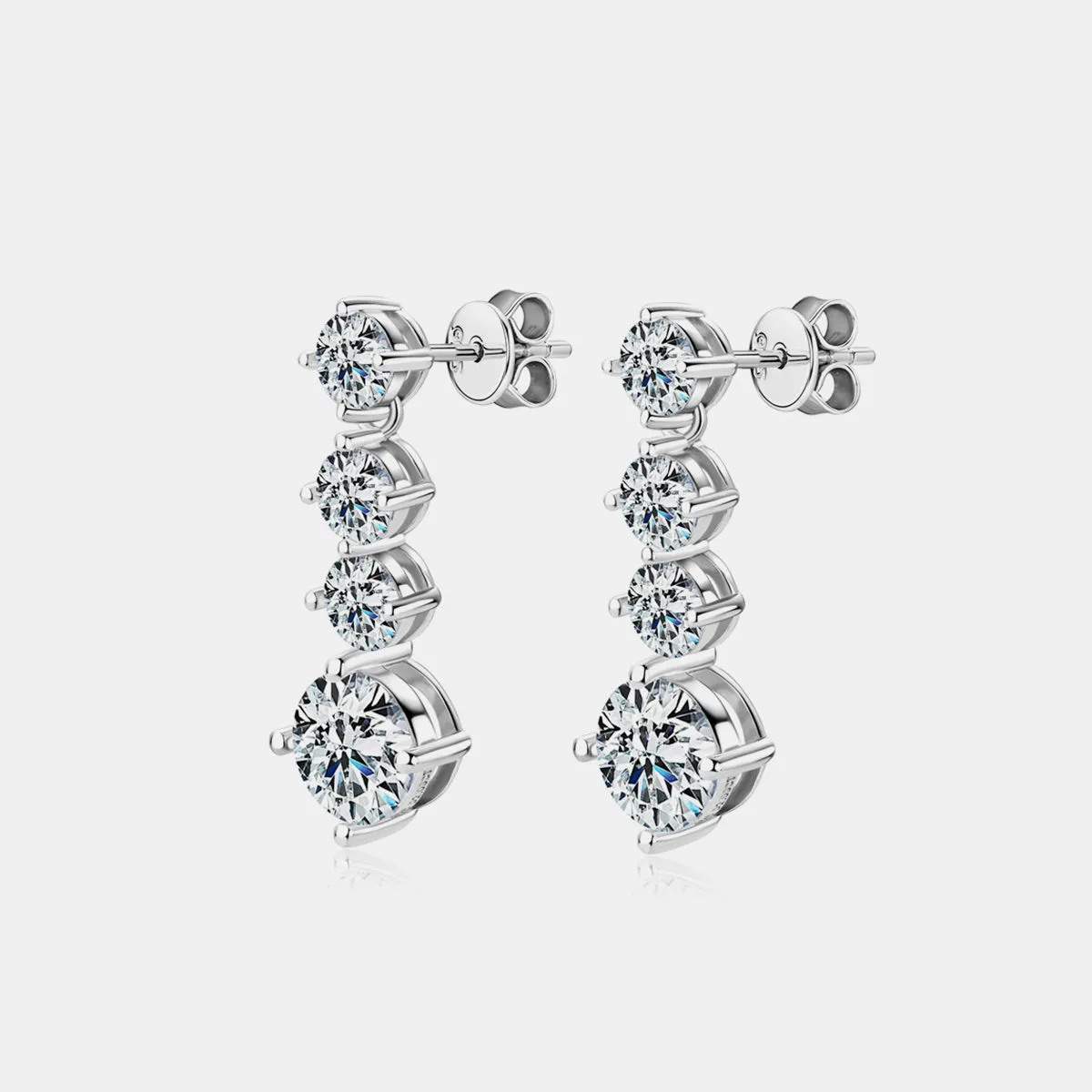 4 Carat Moissanite 925 Sterling Silver Earrings sold by Charming Charlie product image thumbnail 4