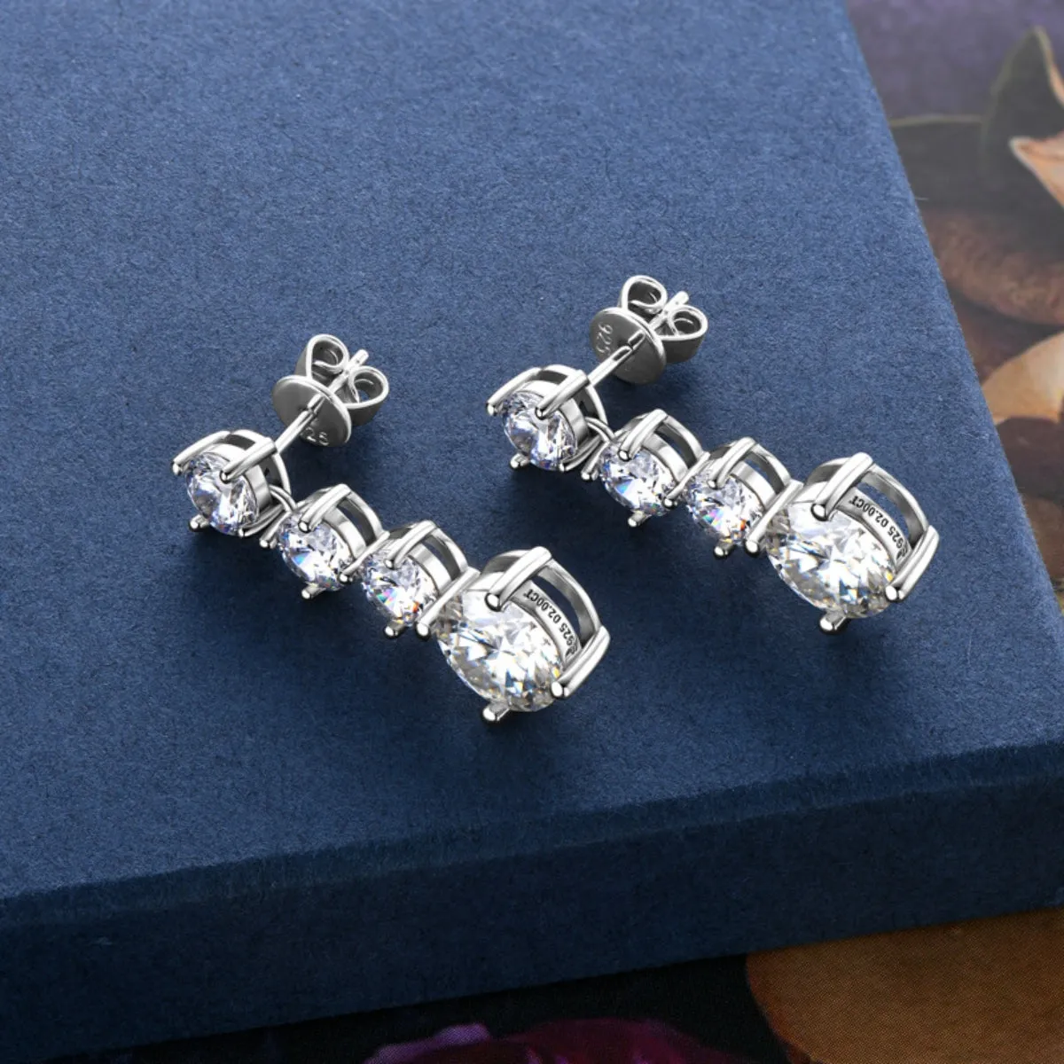 4 Carat Moissanite 925 Sterling Silver Earrings sold by Charming Charlie product image thumbnail 5