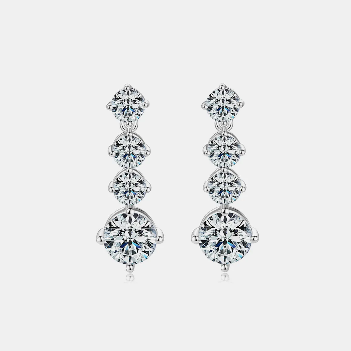 4 Carat Moissanite 925 Sterling Silver Earrings sold by Charming Charlie product image thumbnail 2