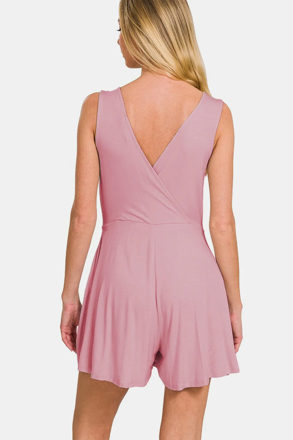 Zenana Surplice Neckline Sleeveless Romper sold by Charming Charlie product image thumbnail 2