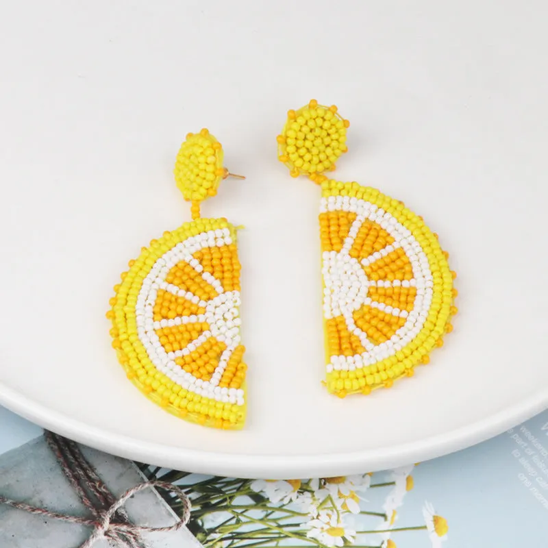 Alloy Beaded Orange Shape Earrings sold by Charming Charlie