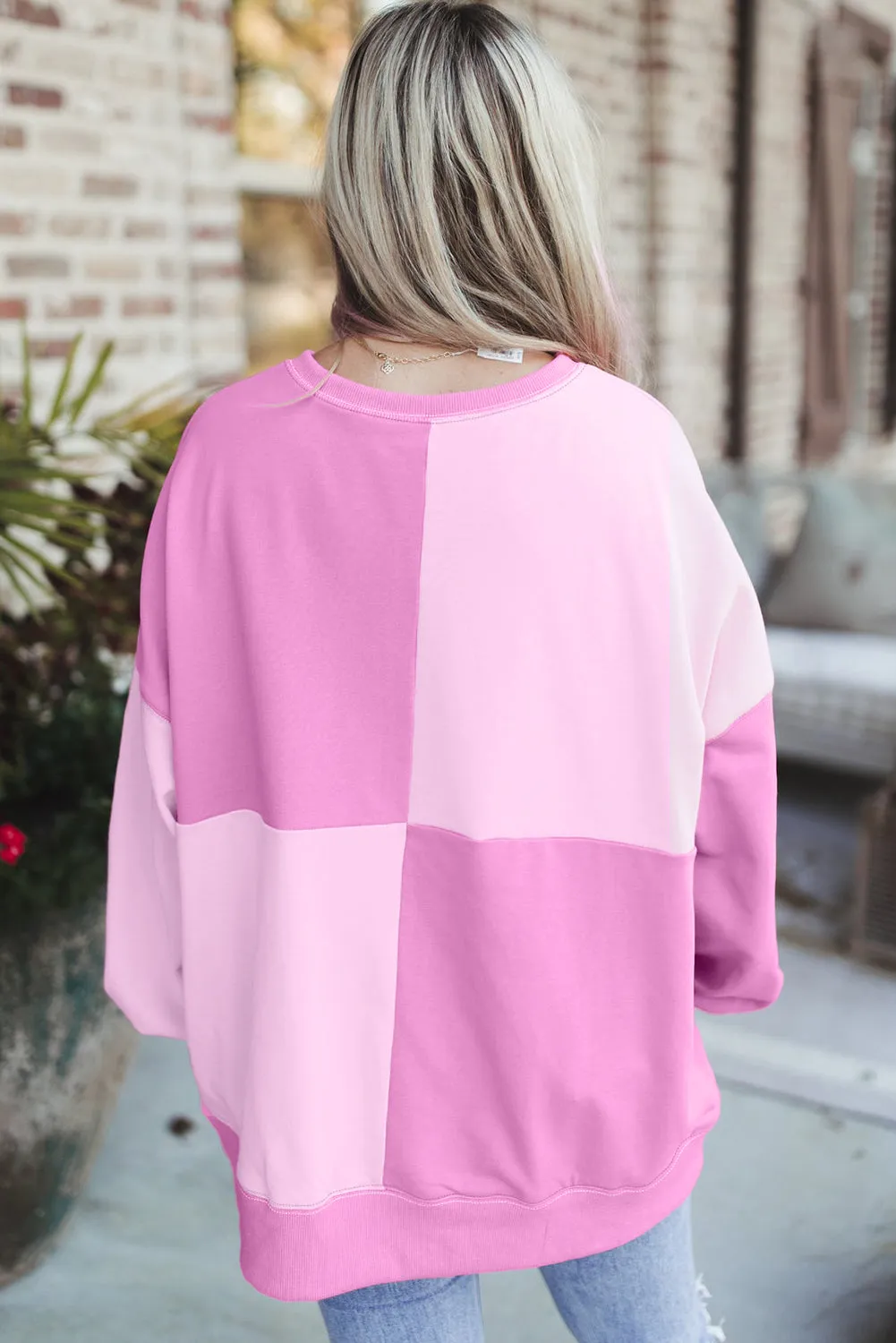 Contrast Half Button Long Sleeve Sweatshirt sold by Charming Charlie product image thumbnail 5