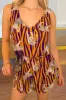 Tiger Print V-Neck Wide Strap Romper sold by Charming Charlie