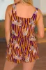 Tiger Print V-Neck Wide Strap Romper sold by Charming Charlie