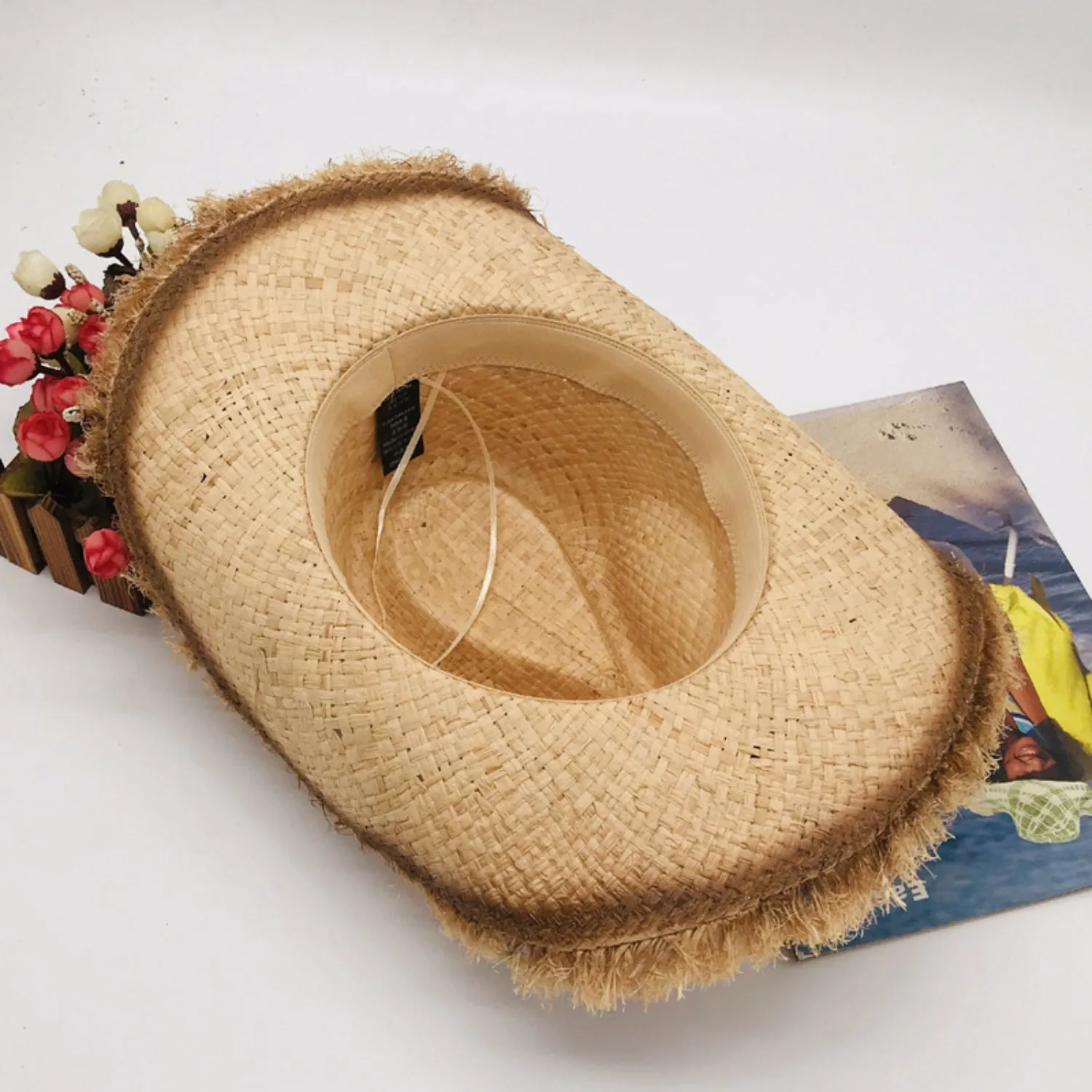 Raw Hem Wide Brim Straw Woven Hat sold by Charming Charlie product image thumbnail 4
