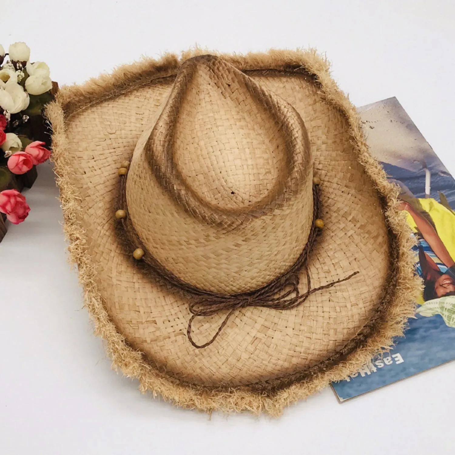 Raw Hem Wide Brim Straw Woven Hat sold by Charming Charlie product image thumbnail 3