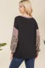 Celeste Full Size Leopard Color Block Exposed Seam T-Shirt sold by Charming Charlie
