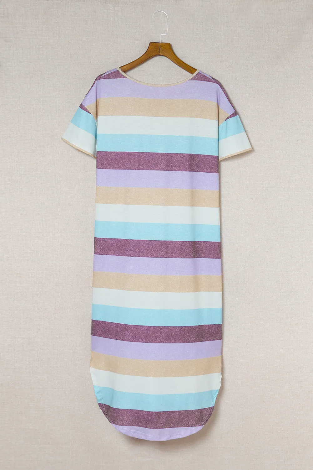 Striped V-Neck Curved Hem Midi Dress sold by Charming Charlie product image thumbnail 3