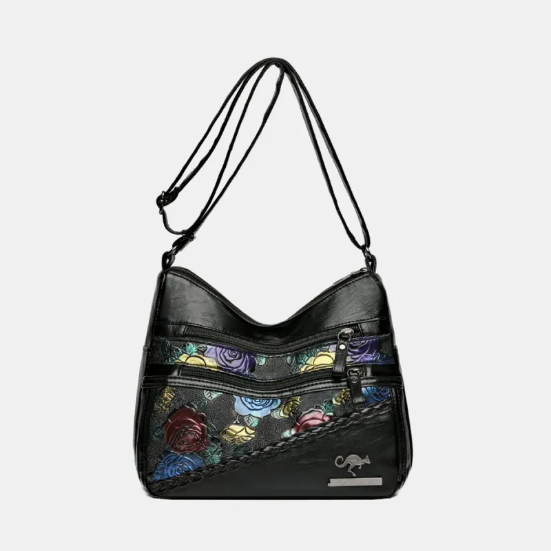 PU Leather Rose Pattern Shoulder Bag sold by Charming Charlie