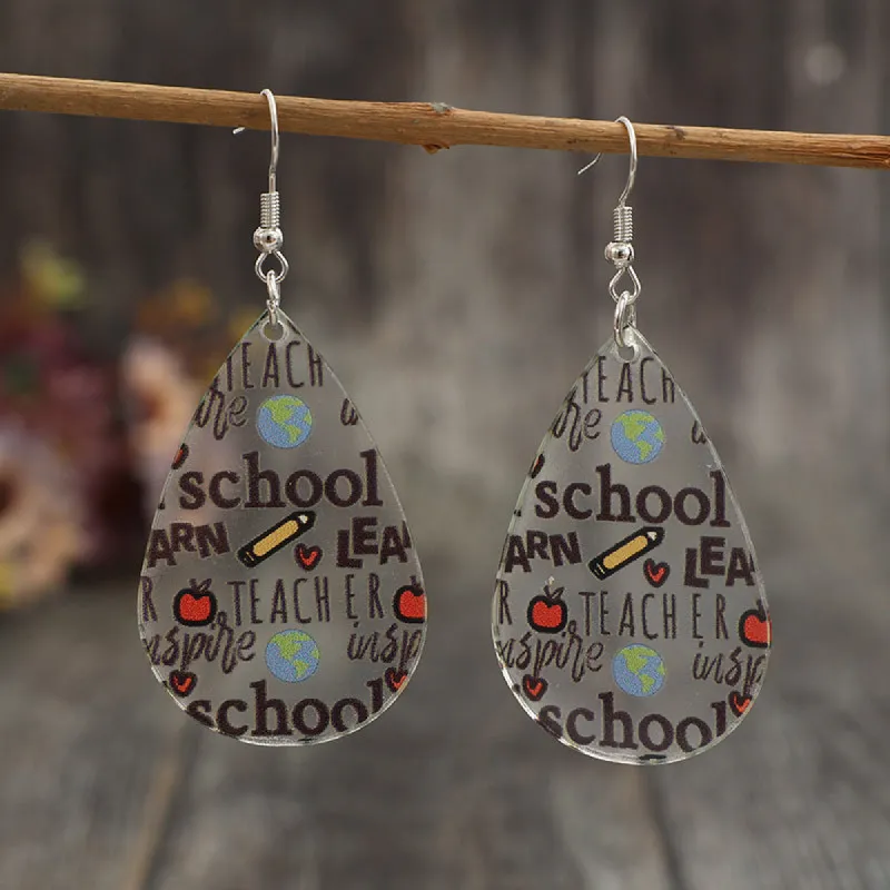 Acrylic Letter Teardrop Shape Earrings sold by Charming Charlie