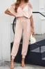 Frill Surplice Cold Shoulder Jumpsuit sold by Charming Charlie