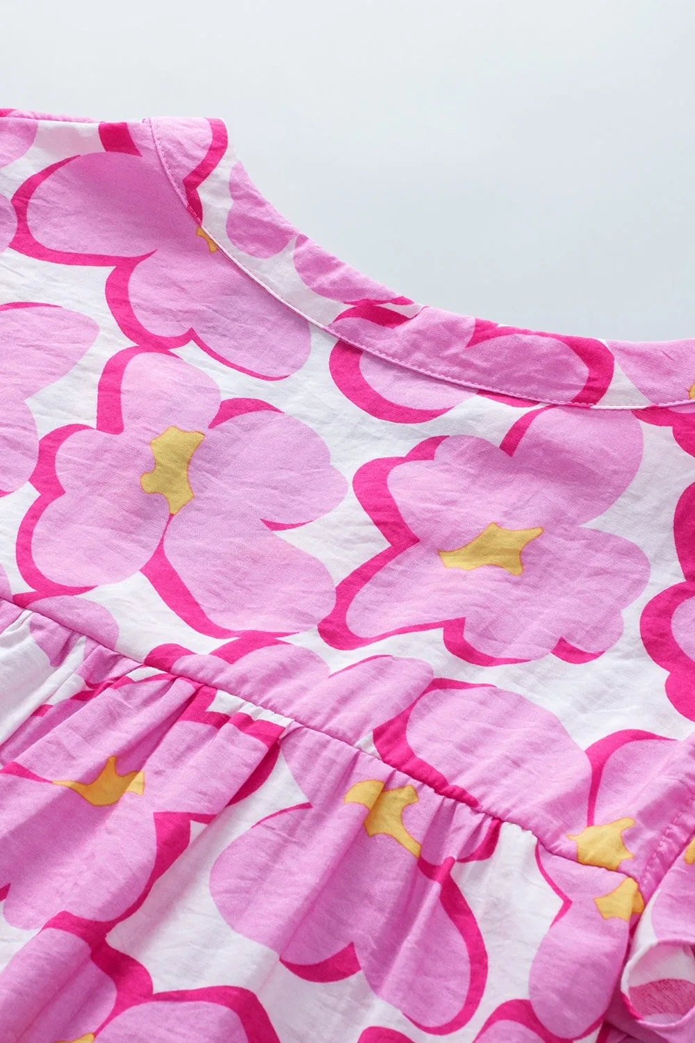 Ruffled Printed Notched Cap Sleeve Blouse sold by Charming Charlie product image thumbnail 5