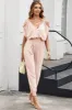 Frill Surplice Cold Shoulder Jumpsuit sold by Charming Charlie