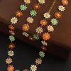 Titanium Steel Oil Drip Flower Necklace sold by Charming Charlie