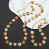 Titanium Steel Oil Drip Flower Necklace sold by Charming Charlie