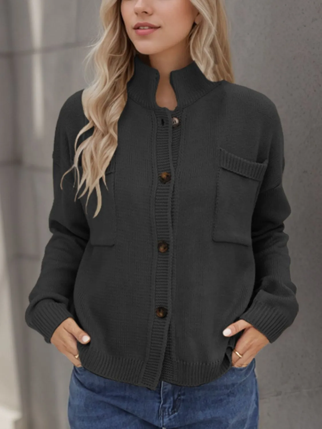 Button Up Long Sleeve Cardigan sold by Charming Charlie