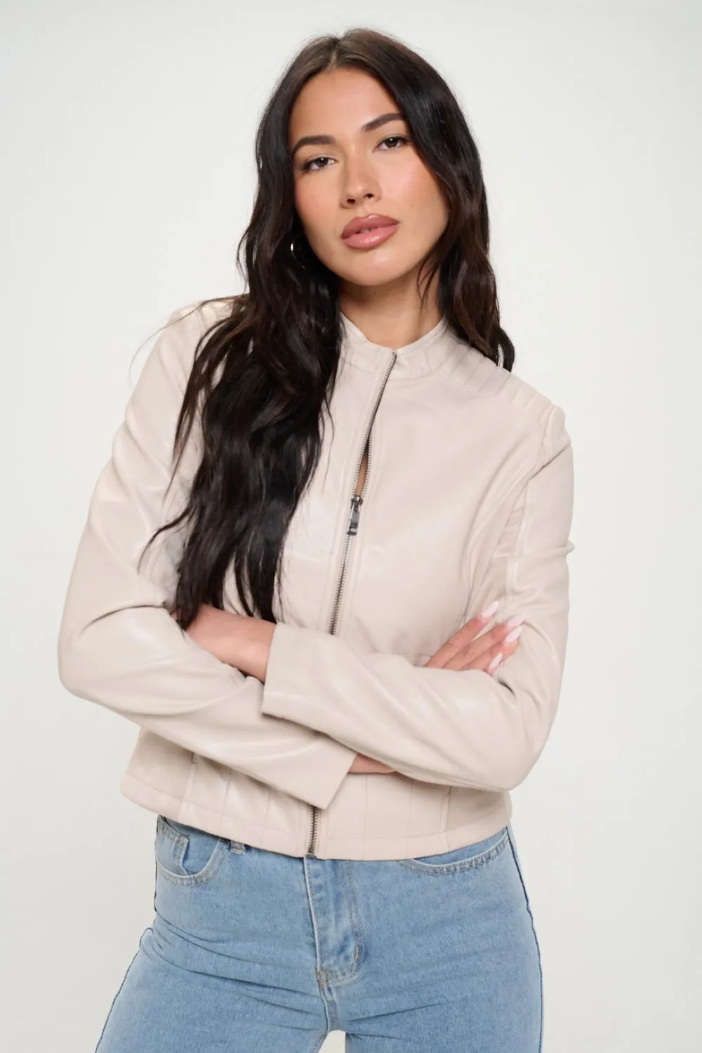 Coalition LA Zip Up Vegan Moto Jacket sold by Charming Charlie