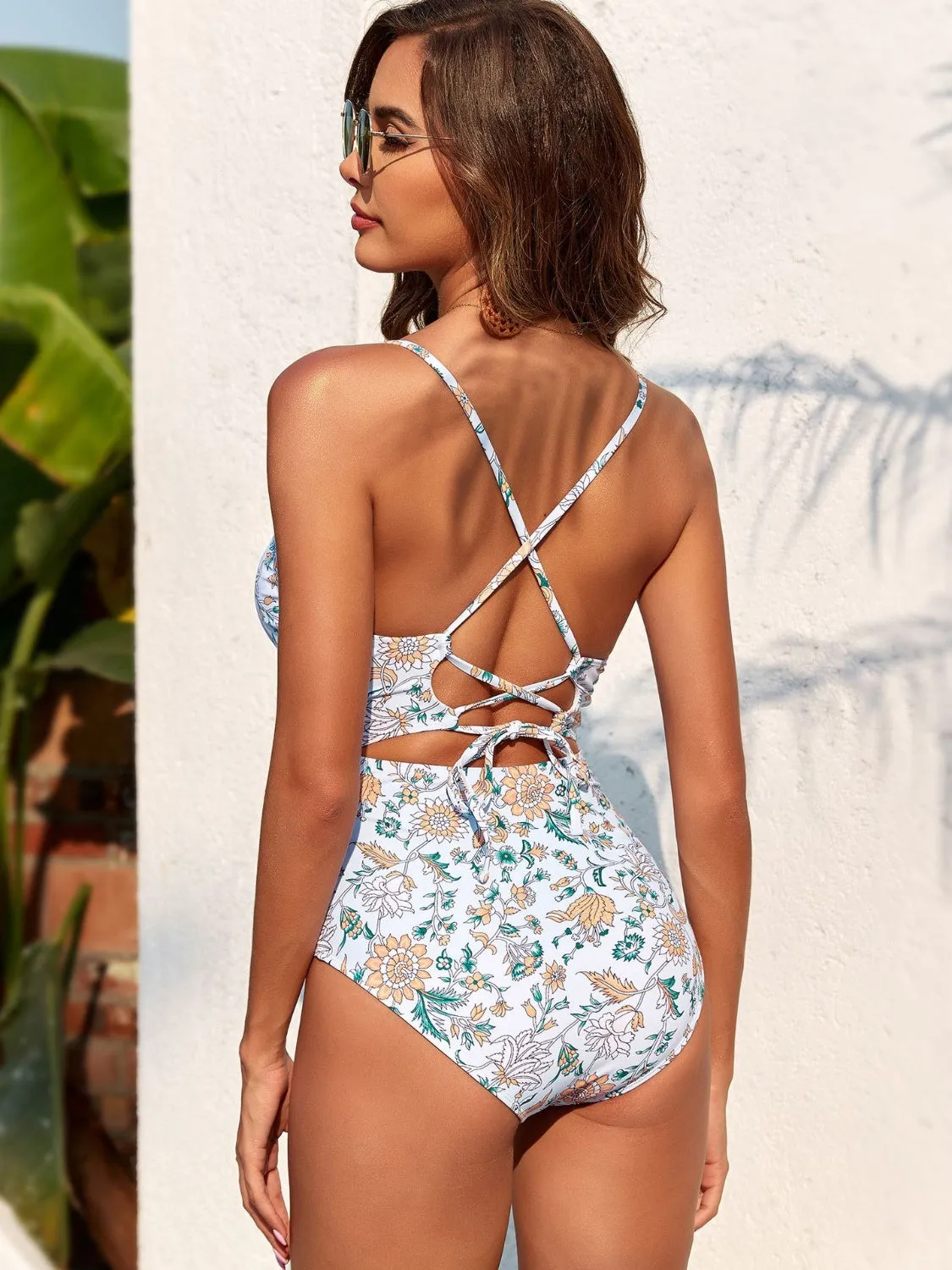 Printed Plunge One-Piece Swimwear and Cover-Up Set sold by Charming Charlie product image thumbnail 2
