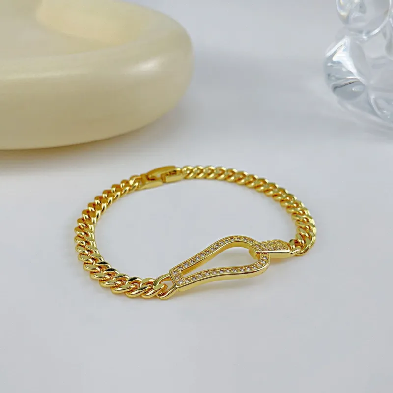 Gold-Plated Inlaid Zircon Bracelet sold by Charming Charlie