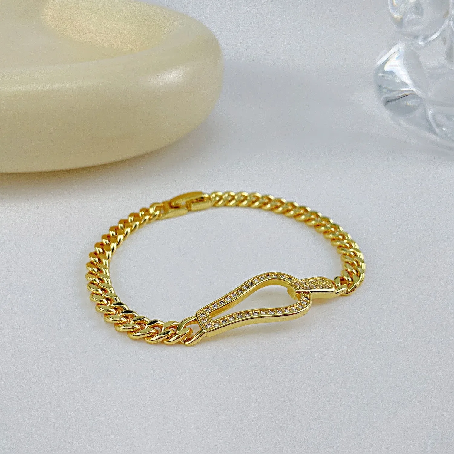 Gold-Plated Inlaid Zircon Bracelet sold by Charming Charlie