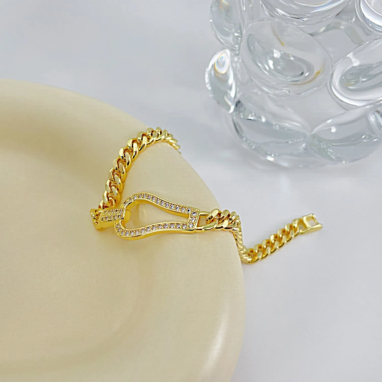 Gold-Plated Inlaid Zircon Bracelet sold by Charming Charlie product image thumbnail 2