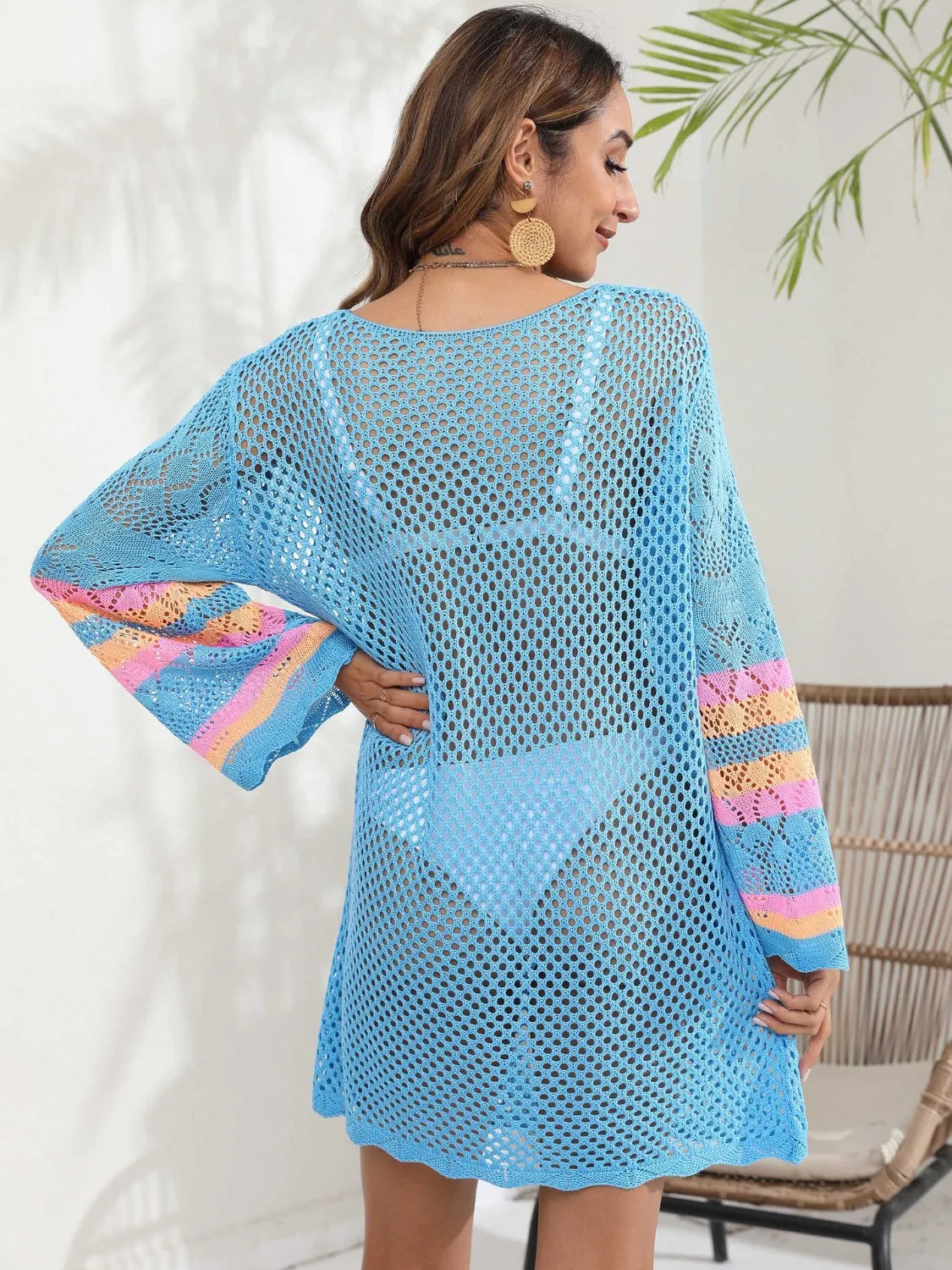 Openwork Contrast Long Sleeve Cover-Up sold by Charming Charlie product image thumbnail 2